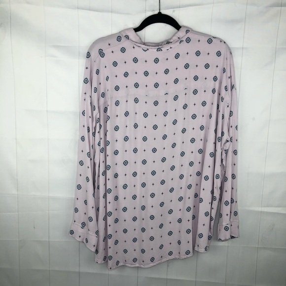 Free People Printed Light Purple Long Sleeve Top - Picture 6 of 6